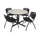 Cain Cain,48",Rnd Breakroom Table,4 M Chrs TB48RNDPL47BK