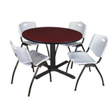 Cain Cain,48",Rnd Breakroom Table,4 M Chrs TB48RNDMH47GY