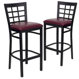 Flash Furniture Black Window Stool-Burg Seat,PK2 2-XU-DG6R7BWIN-BAR-BURV-GG