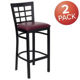 Flash Furniture Black Window Stool-Burg Seat,PK2 2-XU-DG6R7BWIN-BAR-BURV-GG