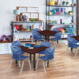Kee Kee,Adjustable Classroom Tbl,Square,36" TB3636MHAPBK
