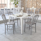 Flash Furniture Silver Metal Indoor-Outdoor Chair,PK2 2-CH-61200-18-SIL-GG