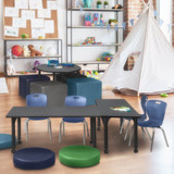 Regency Kee 48" x 24" Height Adjust Mobile Table MT4824GYAPCBK45NV