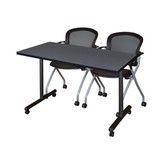 Regency Kobe Mobile Training Table,48" x 24",Gre MKTRCC4824GY23BK