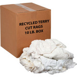Global Industrial Premium Recycled White Cotton Terry Cut Rags 10 Lb. Box