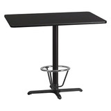 Flash Furniture Table-X-Base,Laminate,Blk,30"X48" XU-BLKTB-3048-T2230B-3CFR-GG