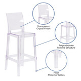 Flash Furniture Ghost Barstool with Square Back in,PK4 4-OW-SQUAREBACK-29-GG