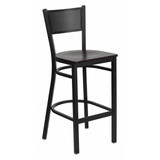 Restaurant Stool,Grid Back,Mahogany Seat