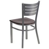 Flash Furniture Silver Slat Chair-Mah Seat,PK2 2-XU-DG-60401-MAHW-GG