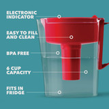 Brita 6-Cup Red Water Filter Pitcher 50769 602401