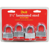 Do it 1-1/2 In. Warded Steel Keyed Padlocks (4-Pack)