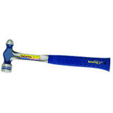 Ball Pein Hammer, Straight Blue Shock Reduction Grip Handle, 11 in Overall L, 8 oz Steel Head