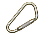 Carabiner, 2" Gate Opening Steel, with Self Closing Locking Gate, Yellow-Zinc