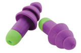 Rockets Reusable Earplug, Cordless, 27NRR, Purple/Bright Green 50/PR