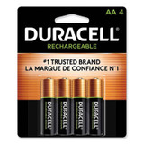 Duracell® Rechargeable Staycharged Nimh Batteries, Aa, 4/pack DX1500B4N
