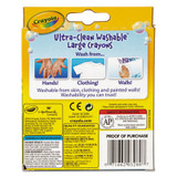 Crayola® Ultra-Clean Washable Crayons, Large, 8 Colors-box 523280 USS-CYO523280