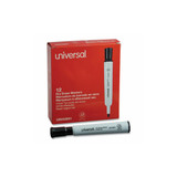 Universal™ Dry Erase Marker, Broad Chisel Tip, Black, Dozen UNV43651