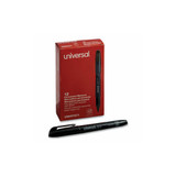 Universal™ Pen-Style Permanent Marker, Fine Bullet Tip, Black, Dozen UNV07071