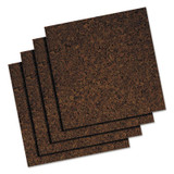 Universal® Cork Tile Panels, 12 x 12, Dark Brown Surface, 4-Pack UNV43403 USS-UNV43403