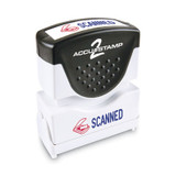 ACCUSTAMP2® Pre-Inked Shutter Stamp, Red/Blue, SCANNED, 1.63 x 0.5 035606