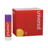 Universal® Glue Stick, 1.3 Oz, Applies Purple, Dries Clear, 12/pack UNV74752