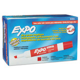 EXPO® Low-Odor Dry-Erase Marker, Broad Chisel Tip, Red, Dozen 80002