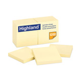 Highland™ Self-Stick Notes, 3" x 3", Yellow, 100 Sheets/Pad, 12 Pads/Pack 6549