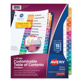 Avery® INDEX,BNDR,LTR,15/ST,AST 11143