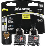 Master Lock 1-9/16 In. W. Weather Coated Laminated Steel Keyed Alike Padlock (2-Pack)