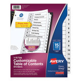 Avery® INDEX,BNDR,LTR,15/ST,WH 11142