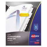 Avery® INDEX,PRINT-ON,5T,1ST,WH 11511