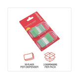 Universal® Page Flags, Green, 50 Flags-dispenser, 2 Dispensers-pack UNV99003 USS-UNV99003
