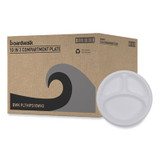 Boardwalk® PLATE,3 COMPRTMNT,10",WH BWKPLTHIPS10WH3