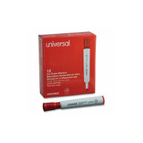 Universal™ Dry Erase Marker, Broad Chisel Tip, Red, Dozen UNV43652