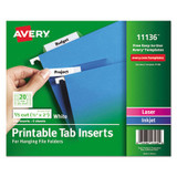 Avery® INSERT,1/5CUT,F/TABS,1C 11136