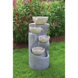 Best Garden 16 In. W. 35 In. H. x 16 In. L. Polyresin Bowl Fountain with LED WXF1905563-P 873582