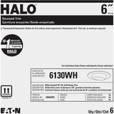 Halo 6 In. White Self-Flanged Eyeball Recessed Light Trim
