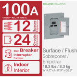 Square D Homeline 100A 12-Space 24-Circuit Indoor Main Breaker Plug-on Neutral Load Center