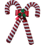 F C Young 15 In. Tinsel Double Candy Cane Holiday Decoration DCC-ST28 Pack of 6