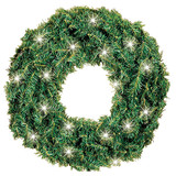 Gerson 24 In. 50-Bulb Clear Incandescent Canadian Pine Prelit Wreath 447102