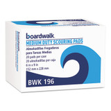 Boardwalk® Medium Duty Scour Pad,  6 x 9, Green, 20/Carton 96BWK GP