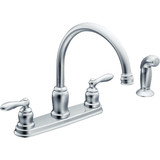 Moen Caldwell 2-Handle Lever Kitchen Faucet with Side Spray, Chrome CA87888