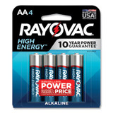 Rayovac® High Energy Premium Alkaline Aa Batteries, 4/pack 8154K