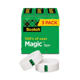 Scotch® Magic Tape Refill, 3" Core, 1" X 72 Yds, Clear, 3/pack 810-72-3PK