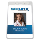 SICURIX® Sicurix Badge Holder, Vertical, 2.75 X 4.13, Clear, 12/pack BAU67820