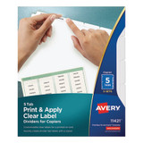 Avery® INDEX,COPIER,5TAB,5ST/PK 11421