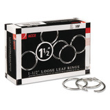 ACCO Metal Book Rings, 1.5" Diameter, 100/Box A7072204A