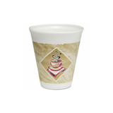 Dart® Cafe G Foam Hot/cold Cups, 12 Oz, Brown/red/white, 1,000/carton 12X16G