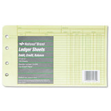 National® Four-Ring Binder Refill Sheets, 5 X 8.5, Green, 100/pack 14055