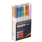 uni®-Paint Permanent Marker, Fine Bullet Tip, Assorted Colors, 12/set 63721